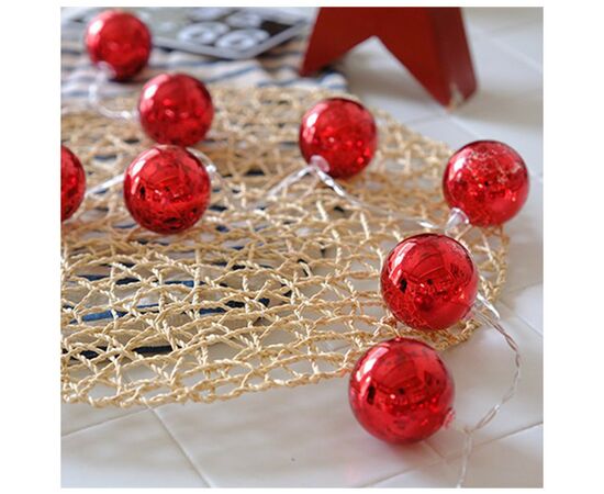Гирлянда ColorWay Светодиодная Christmas lights ball 6 см 10 LED 1.5 м USB Red (CW-MC-LB10U), изображение 8 Гирлянда ColorWay Светодиодная Christmas lights ball 6 см 10 LED 1.5 м USB Red (CW-MC-LB10U), изображение 8