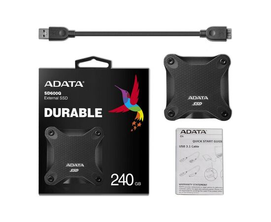 Накопитель SSD USB 3.2 240GB ADATA (ASD600Q-240GU31-CBK), изображение 5 Накопитель SSD USB 3.2 240GB ADATA (ASD600Q-240GU31-CBK), изображение 5