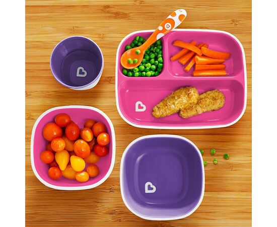 Тарелка детская Munchkin Splash Bowls 2шт. Розовая и фиолетовая (46725.02), изображение 8 Тарелка детская Munchkin Splash Bowls 2шт. Розовая и фиолетовая (46725.02), изображение 8