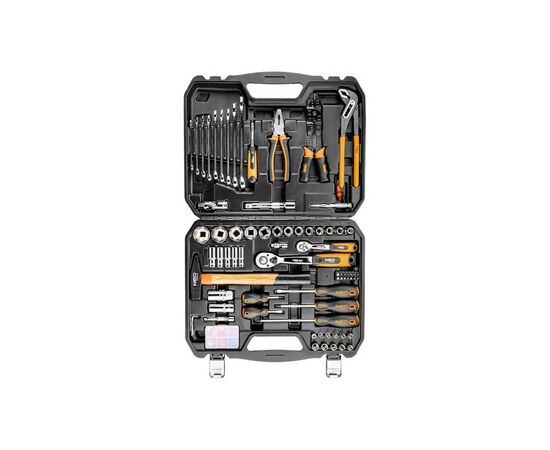 Набор инструментов Neo Tools 100 ед., 1/4 ", 1/2", CrV, кейс (08-920), изображение 2 Набор инструментов Neo Tools 100 ед., 1/4 ", 1/2", CrV, кейс (08-920), изображение 2