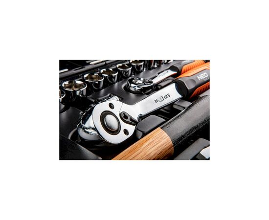Набор инструментов Neo Tools 100 ед., 1/4 ", 1/2", CrV, кейс (08-920), изображение 5 Набор инструментов Neo Tools 100 ед., 1/4 ", 1/2", CrV, кейс (08-920), изображение 5