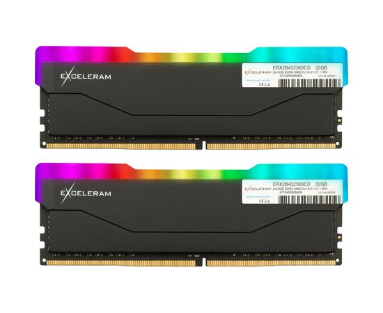 Модуль пам'яті для комп'ютера DDR4 32GB (2x16GB) 3600 MHz RGB X2 Series Black eXceleram (ERX2B432369CD)