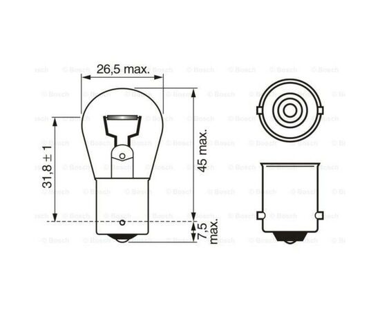 Автолампа Bosch 21W (1 987 302 201), изображение 5 Автолампа Bosch 21W (1 987 302 201), изображение 5