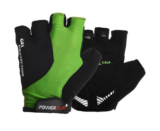 Велорукавиці PowerPlay 5028 Black/Green M (5028A_M_Green)