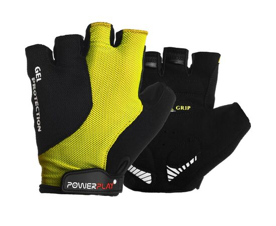 Велорукавиці PowerPlay 5028 Black/Yellow L (5028B_L_Yellow)