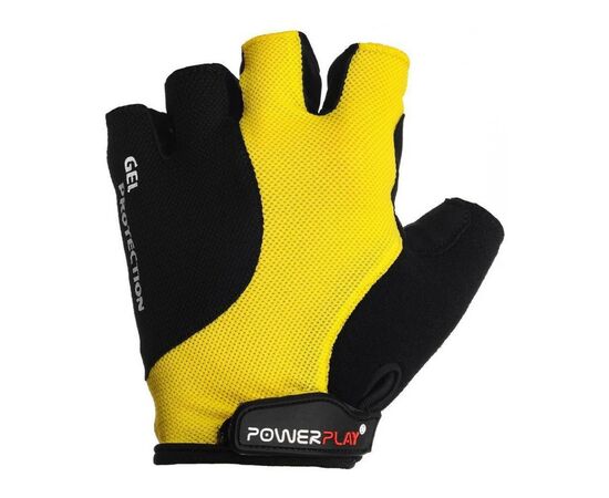 Велоперчатки PowerPlay 5028 Black/Yellow M (5028B_M_Yellow), изображение 2