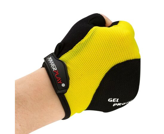 Велоперчатки PowerPlay 5028 Black/Yellow M (5028B_M_Yellow), изображение 5