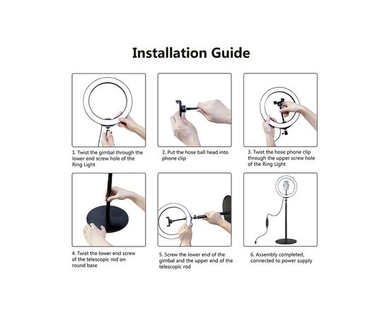 Набір блогера Puluz Ring USB LED lamp 10.2"+ table mount 140cm (PKT3039), зображення 2 Набір блогера Puluz Ring USB LED lamp 10.2"+ table mount 140cm (PKT3039), зображення 2