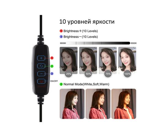 Набор блогера Puluz Ring USB LED lamp 11.8"+ tripod 1.1m (PKT3056B), изображение 2 Набор блогера Puluz Ring USB LED lamp 11.8"+ tripod 1.1m (PKT3056B), изображение 2