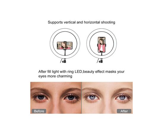 Набор блогера Puluz Ring USB LED lamp 11.8"+ tripod 1.1m (PKT3056B), изображение 3 Набор блогера Puluz Ring USB LED lamp 11.8"+ tripod 1.1m (PKT3056B), изображение 3