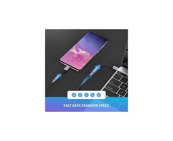 Дата кабель Type-C - Type-C 1.0m US261 3A Alum. Braid Gray\Black Ugreen (50150), изображение 3 Дата кабель Type-C - Type-C 1.0m US261 3A Alum. Braid Gray\Black Ugreen (50150), изображение 3