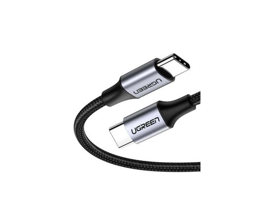 Дата кабель Type-C - Type-C 1.0m US261 3A Alum. Braid Gray\Black Ugreen (50150)
