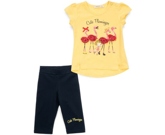 Футболка дитяча Breeze з фламінго і капрі (13490-98G-yellow)