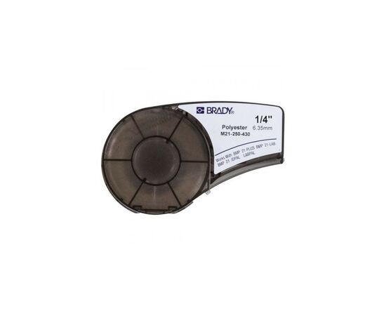 Лента для принтера этикеток Brady полиэстр, 6.35mm/6.4m. Черный на Прозрачном (M21-250-430)