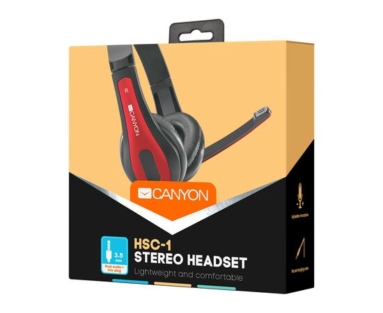 Наушники Canyon HSC-1 Black-Red (CNS-CHSC1BR), изображение 6 Наушники Canyon HSC-1 Black-Red (CNS-CHSC1BR), изображение 6