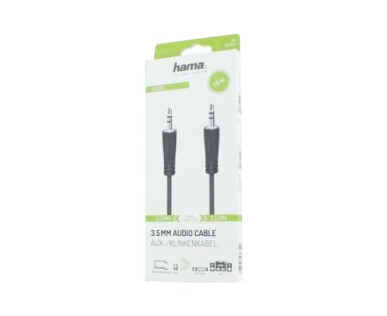 Кабель мультимедийный 3.5 mm Jack - 3.5 mm Jack Stereo 1.5 m Black Hama (00205262), изображение 2 Кабель мультимедийный 3.5 mm Jack - 3.5 mm Jack Stereo 1.5 m Black Hama (00205262), изображение 2