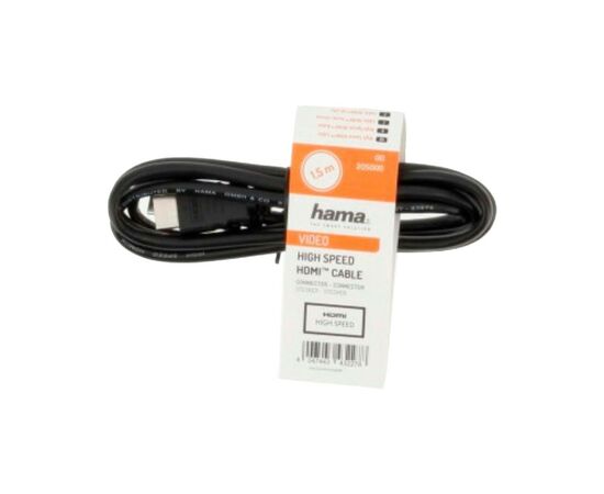 Кабель мультимедийный HDMI to HDMI 1.5m Black Hama (00205000), изображение 2 Кабель мультимедийный HDMI to HDMI 1.5m Black Hama (00205000), изображение 2