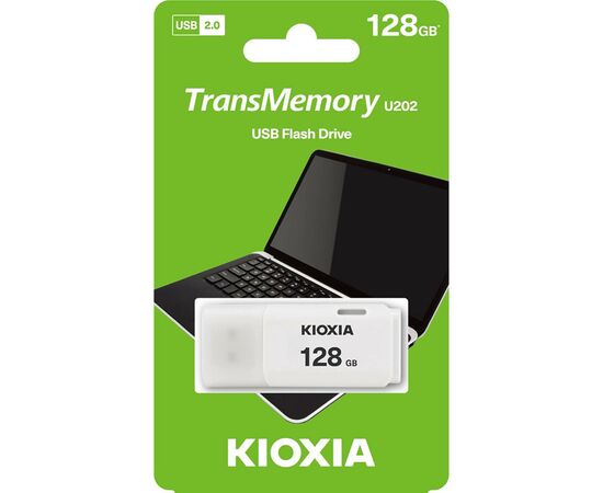 USB флеш накопитель Kioxia 128GB U202 White USB2.0 (LU202W128GG4), изображение 3 USB флеш накопитель Kioxia 128GB U202 White USB2.0 (LU202W128GG4), изображение 3