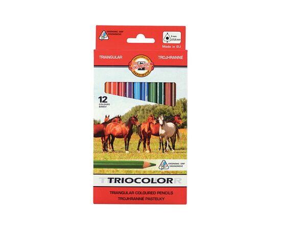 Карандаши цветные Koh-i-Noor Triocolor Jumbo Horses 12 цветов (3142)