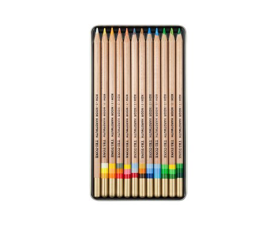 Карандаши цветные Koh-i-Noor Tri-Tone 11 цветов + 1 карандаш-блендер в метал. пенале (3442), изображение 3 Карандаши цветные Koh-i-Noor Tri-Tone 11 цветов + 1 карандаш-блендер в метал. пенале (3442), изображение 3