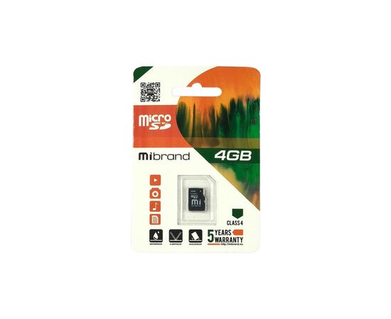 Карта памяти Mibrand 4GB microSDHC class 4 (MICDC4/4GB)