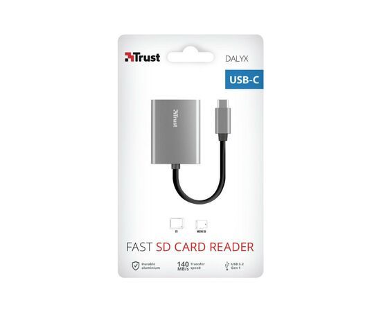 Считыватель флеш-карт Trust Dalyx Fast USB-С Card reader (24136), изображение 6 Считыватель флеш-карт Trust Dalyx Fast USB-С Card reader (24136), изображение 6