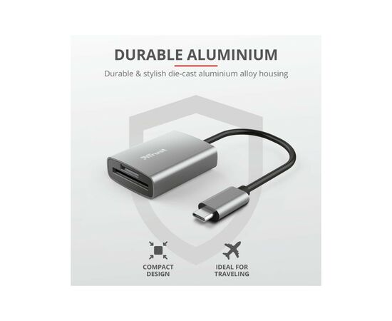 Считыватель флеш-карт Trust Dalyx Fast USB-С Card reader (24136), изображение 9 Считыватель флеш-карт Trust Dalyx Fast USB-С Card reader (24136), изображение 9