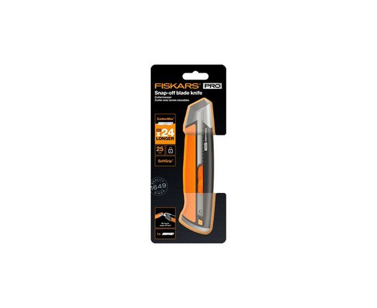 Ніж монтажний Fiskars CarbonMax Snap-Off Knife 25 мм (1027228), зображення 2 Ніж монтажний Fiskars CarbonMax Snap-Off Knife 25 мм (1027228), зображення 2