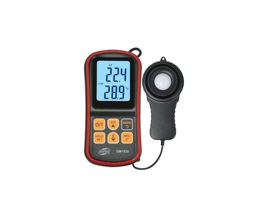 Вимірювач освітленості Benetech цифровий + термометр, USB (GM1030C)