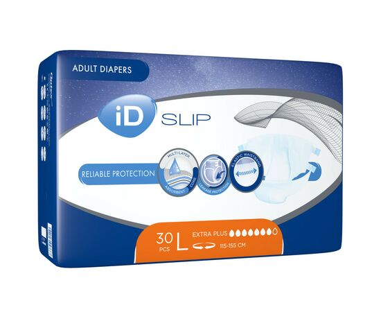 Подгузники для взрослых ID Slip Extra Plus Large талия 115-155 см. 30 шт. (5411416047667), изображение 2 Подгузники для взрослых ID Slip Extra Plus Large талия 115-155 см. 30 шт. (5411416047667), изображение 2