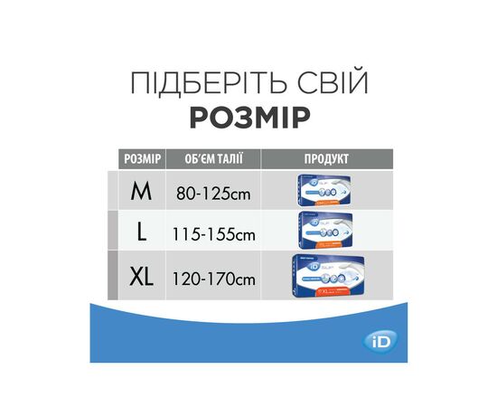 Подгузники для взрослых ID Slip Extra Plus Large талия 115-155 см. 30 шт. (5411416047667), изображение 3 Подгузники для взрослых ID Slip Extra Plus Large талия 115-155 см. 30 шт. (5411416047667), изображение 3