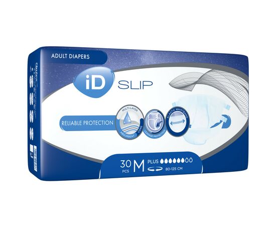 Подгузники для взрослых ID Slip Plus Medium талия 80-125 см. 30 шт. (5411416048176), изображение 2 Подгузники для взрослых ID Slip Plus Medium талия 80-125 см. 30 шт. (5411416048176), изображение 2
