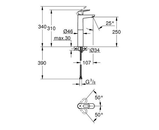 Смеситель Grohe BauLoop (23764000), изображение 3 Смеситель Grohe BauLoop (23764000), изображение 3