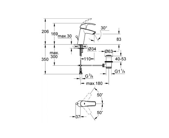 Смеситель Grohe Eurosmart M-Size (23322001), изображение 10 Смеситель Grohe Eurosmart M-Size (23322001), изображение 10