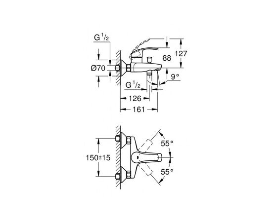 Смеситель Grohe Eurosmart (33300002), изображение 5 Смеситель Grohe Eurosmart (33300002), изображение 5