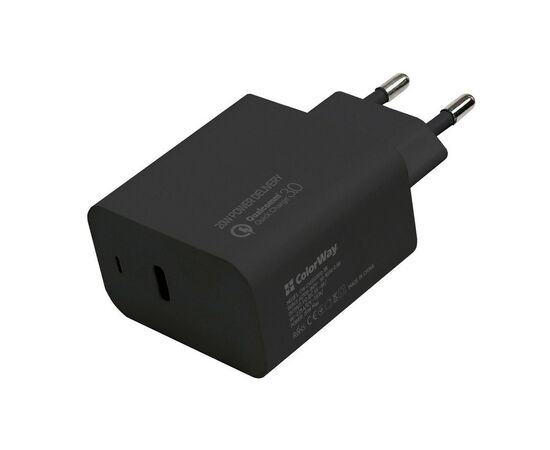 Зарядний пристрій ColorWay Power Delivery Port USB Type-C (20W) black (CW-CHS023PD-BK)