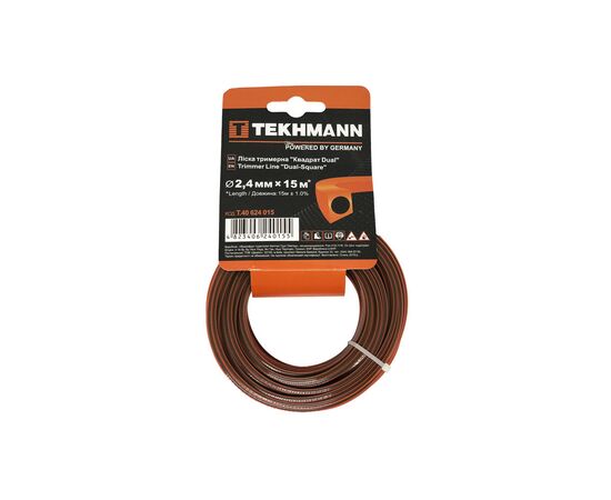 Жилка косильна Tekhmann "Квадрат DUAL" 2,4 мм x 15 м (T.40624015)