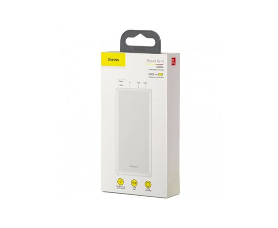 Батарея универсальная Baseus Mini JA Fast charge 3A 30000mAh White (PPJAN-C02 / 676833), изображение 4 Батарея универсальная Baseus Mini JA Fast charge 3A 30000mAh White (PPJAN-C02 / 676833), изображение 4