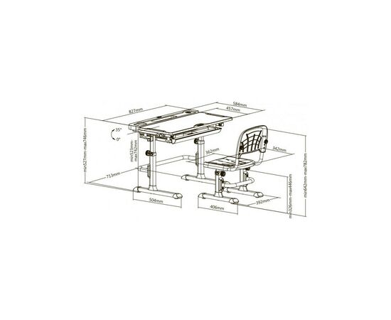 Парта со стулом Cubby Disa Grey (515849), изображение 8 Парта со стулом Cubby Disa Grey (515849), изображение 8