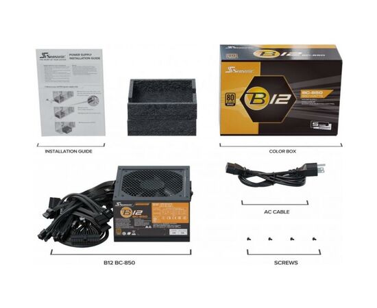Блок питания Seasonic 850W B12 Bronze (A851BCAFH), изображение 5 Блок питания Seasonic 850W B12 Bronze (A851BCAFH), изображение 5