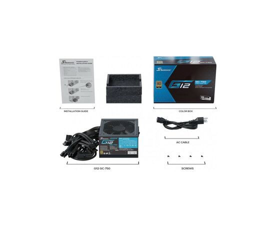 Блок питания Seasonic 750W G12 GOLD (A751GCAFH), изображение 5 Блок питания Seasonic 750W G12 GOLD (A751GCAFH), изображение 5