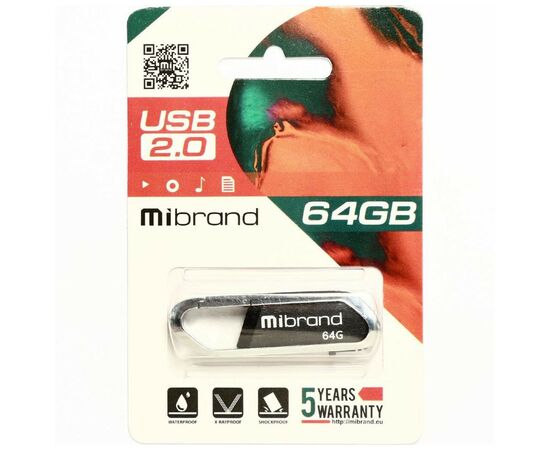 USB флеш накопитель Mibrand 64GB Aligator Black USB 2.0 (MI2.0/AL64U7B), изображение 2 USB флеш накопитель Mibrand 64GB Aligator Black USB 2.0 (MI2.0/AL64U7B), изображение 2