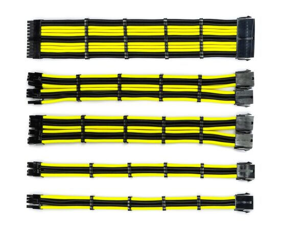 Кабель Qube для блока питания QUBE 1*24P MB, 2*4+4P CPU,2*6+2P VGA Bla (QBWSET24P2x8P2x8PBY)