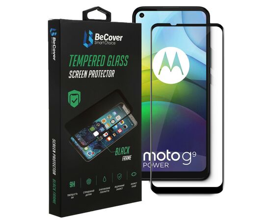 Стекло защитное BeCover Motorola Moto G9 Power Black (706085), изображение 3 Стекло защитное BeCover Motorola Moto G9 Power Black (706085), изображение 3