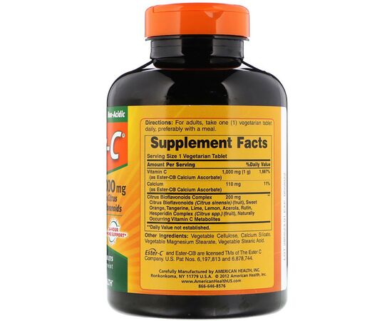 Витамин American Health Эстер-С с Бифлавоноидами, Ester-C, 1000 мг, 180 таблеток (AMH-16984), изображение 2 Витамин American Health Эстер-С с Бифлавоноидами, Ester-C, 1000 мг, 180 таблеток (AMH-16984), изображение 2