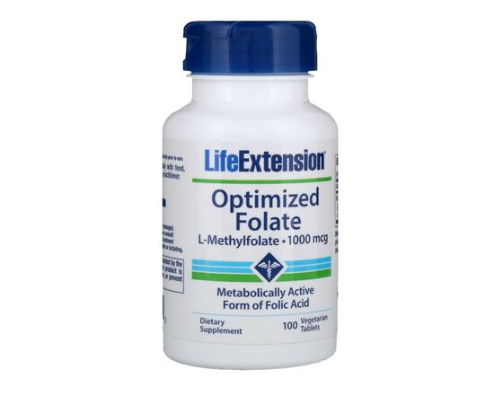 Вітамін Life Extension ¶Оптимізований фолат, Optimized Folate 1000 мкг, 100 таблето (LEX-19391)