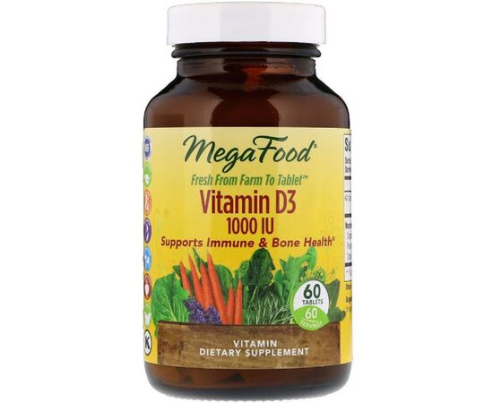 Витамин MegaFood Витамин D3 1000 IU, Vitamin D3, 60 таблеток (MGF10114)