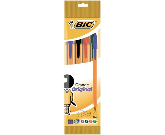 Ручка кулькова Bic Orange, асорті, 4шт в блістері (bc8308541), зображення 2 Ручка кулькова Bic Orange, асорті, 4шт в блістері (bc8308541), зображення 2