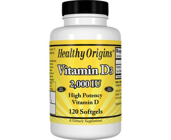 Вітамін Healthy Origins Вітамін D3, Vitamin D3 2000IU, 120 капсул (HO15374)