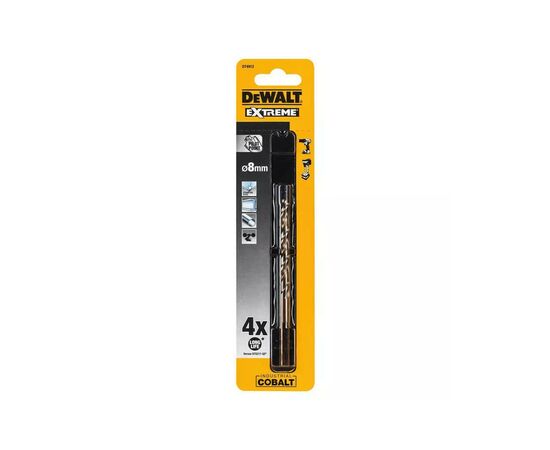 Свердло DeWALT EXTREME INDUSTRIAL COBALT HSS-CO, 8 х 117 х 72 мм (DT4912), зображення 3 Свердло DeWALT EXTREME INDUSTRIAL COBALT HSS-CO, 8 х 117 х 72 мм (DT4912), зображення 3